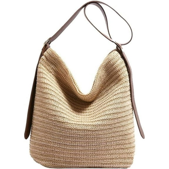 GASTROPOD Slouchy Straw Beach Bag Women Cute Shoulder Bags Woven Satchel Crossbody Purse Summer Beach Bag Tote Handbag Travel Beach Purse for Women Vacation