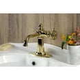 thumbnail image 2 of Kingston Brass KSD3542CG Fuller One-Handle Single-Hole Bathroom Faucet with Deck Plate and Push Pop-Up Drain, Polished Brass, 2 of 7