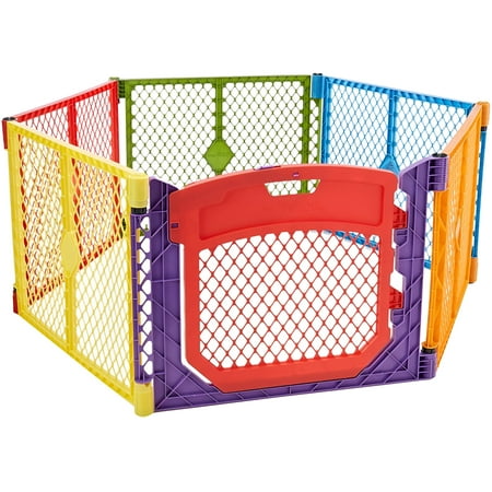 North States Superyard Colorplay Ultimate Freestanding 6 Panel Playpen Multi-Color 30" x 26"