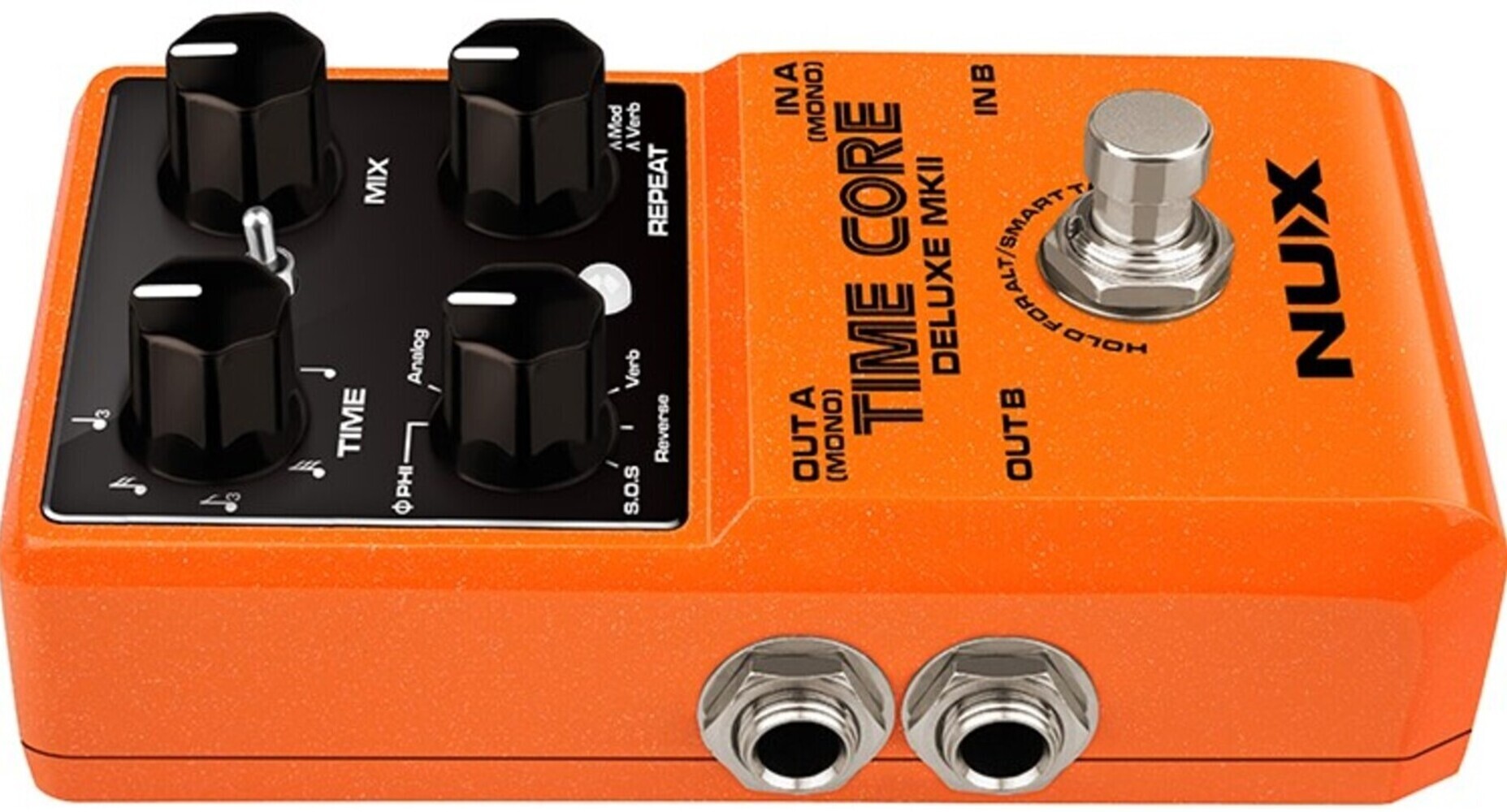 NUX Time Core Deluxe MKII with 7 Different Delays, Phrase Looper and Tap Tempo Effects Pedal Orange