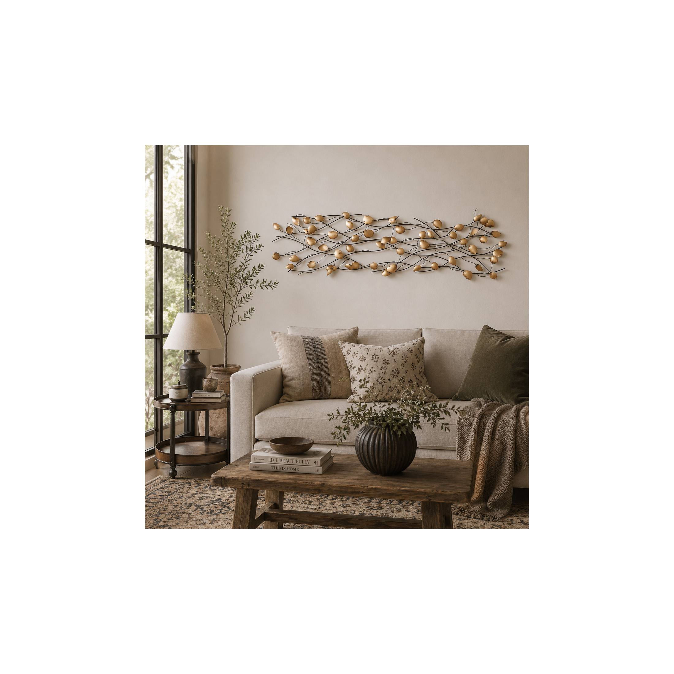DecMode Gold Metal Leaf Wall Decor