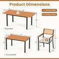 thumbnail image 3 of Gymax Ensemble de Mobilier de Patio 7 Pcs Ensemble de Chaises de Salle à Manger d'Extérieur pour 6 avec Bois d'Acacia et Cadre en Métal, 3 of 10