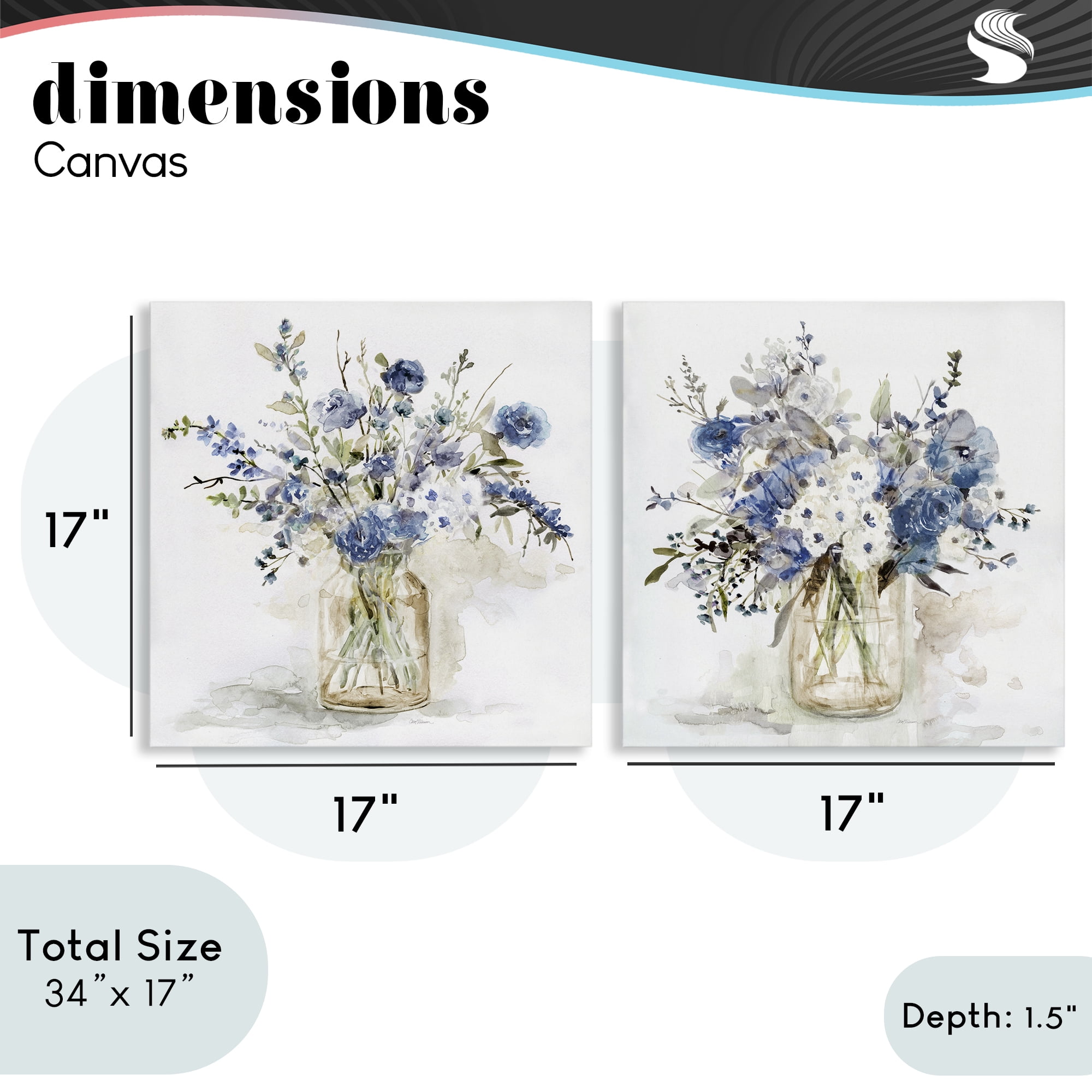 Stupell Industries Spring Watercolor Vases 2 Piece Canvas Wall Art Set, design by Carol Robinson