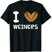 I Love Weiners Hotdogs Frankfurter Wiener Frank Sausage Bun T-Shirt
