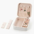 thumbnail image 5 of Portable Jewelry Box with Mirror for Women Girls, Small Travel PU Leather Jewelry Organizer, Earrings Ring Necklace Mini Display Storage Case, 5 of 8