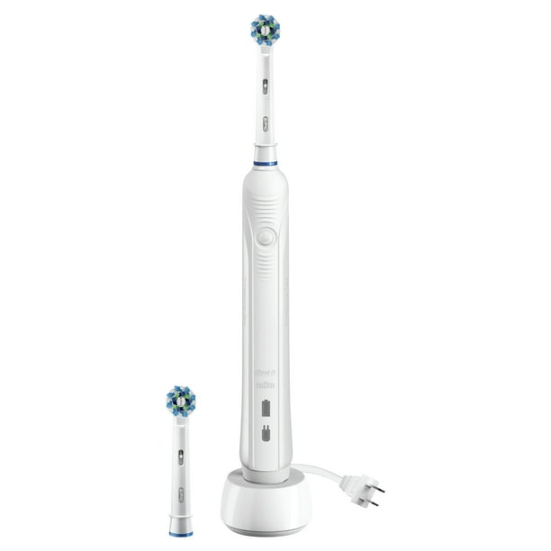 antwoord Balling zijn Oral-B 1000 (with Bonus Refill) CrossAction Electric Toothbrush, White,  Powered by Braun, 2 Replacem - Walmart.com