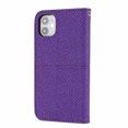 thumbnail image 3 of Wallet Case for iPhone 11 Pro Max 6.5 Inch, PU Leather Woven Texture Phone Case with Kickstand Magnet Card Slots Wrist Strap Cover for iPhone 11 Pro Max,Purple, 3 of 10