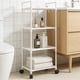 thumbnail image 4 of Carro de almacenaje para cocina con estantes de múltiples capas, plástico impermeable, ruedas giratorias 360°, para baño, despensa, lavandería y oficina, blanco o negro., 4 of 6