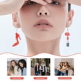 thumbnail image 3 of 1 par de pendientes para mujeres lipstick labial rojo colgar tacones altos pendientes de gancho joyas, 3 of 3