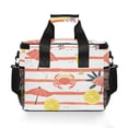 thumbnail image 7 of FORMRS Insulated Cooler Bag 24 Cans Capacity Soft Leakproof Lunch Box with Side Pockets, Striped Crab, 7 of 7