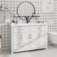 thumbnail image 2 of 48" White Bathroom Vanity with Ceramic Sink Combo, Abundant Storage Cabinet -4 Soft close doors and 4 drawers, 2 of 10