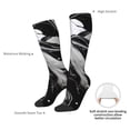 thumbnail image 4 of Gaeub Fluid Black White Paint Swirls Printed Design Socks Stretchy High Tube Socks for Men Women Teens , Softball Soccer Socks for Hiking, Sport, 4 of 6