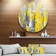 thumbnail image 2 of Designart Grey and Yellow Abstract Pattern' Abstract Circle Metal Wall Art, 2 of 5