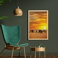 thumbnail image 2 of African Wall Art with Frame, Landscape of a Small Town with Horizon Skyline at Dawn Ethiopian Photography, Printed Fabric Poster for Bathroom Living Room, 23" x 35", Orange, by Ambesonne, 2 of 2