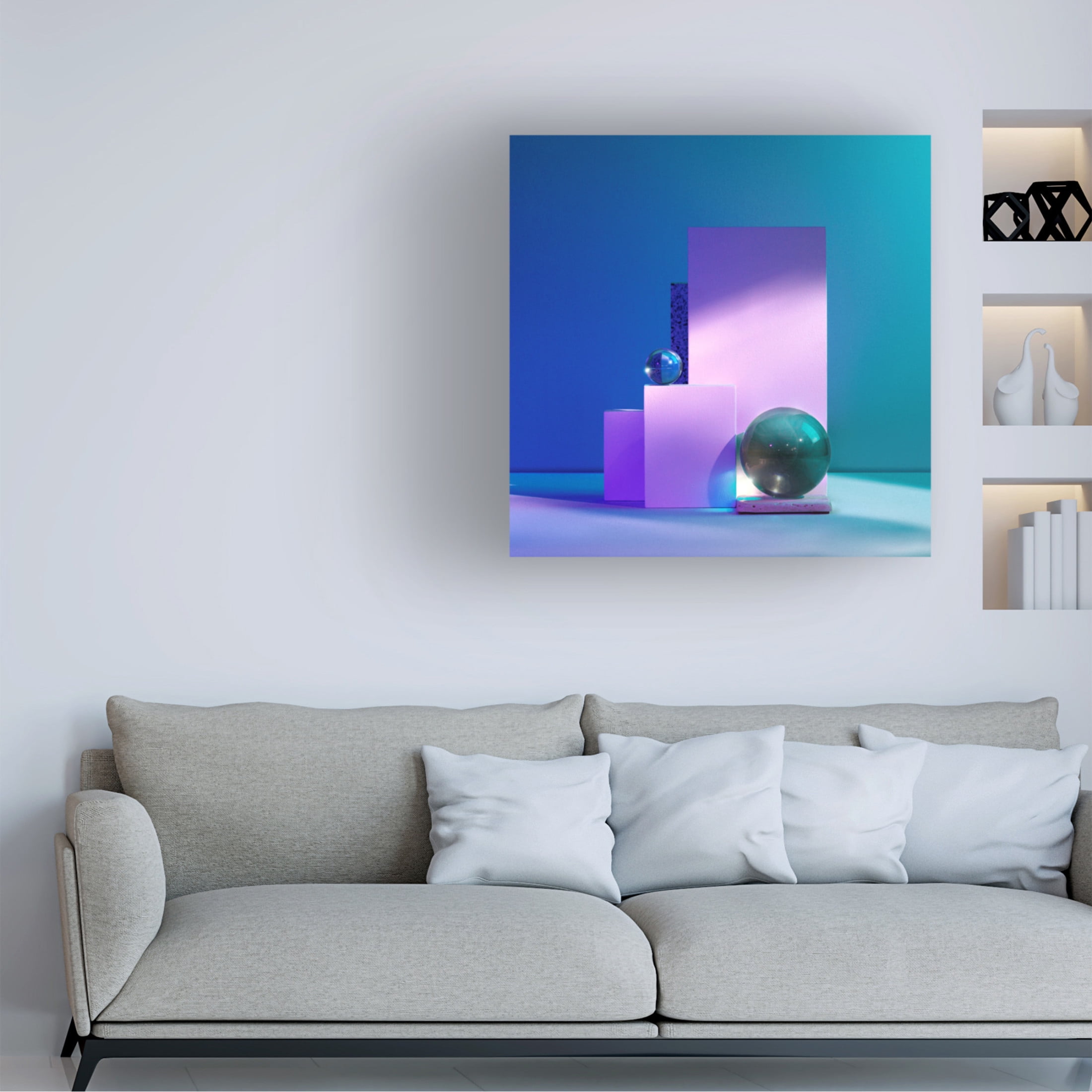 Canvas Wall Art - Isma Yunta 'Aqua' Wall Art for Living Room, Bedroom, or Office Décor by Trademark Fine Art - 14 x 14 Inches