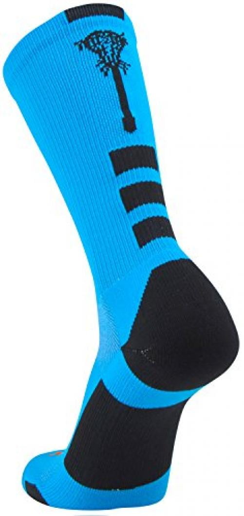 Midline Lacrosse Logo Crew Socks (Electric Blue/Black, Medium