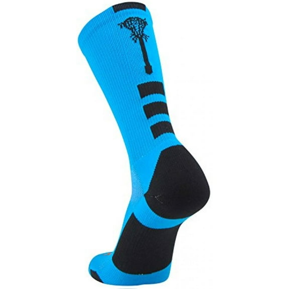 Midline Lacrosse Logo Crew Socks (Electric Blue/Black, Medium)