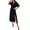 Black, variant on Women's Slit Surplice Midi Dress with Half Sleeve Perfect for Day to Night Events 100% Polyester Fabric for daily wear