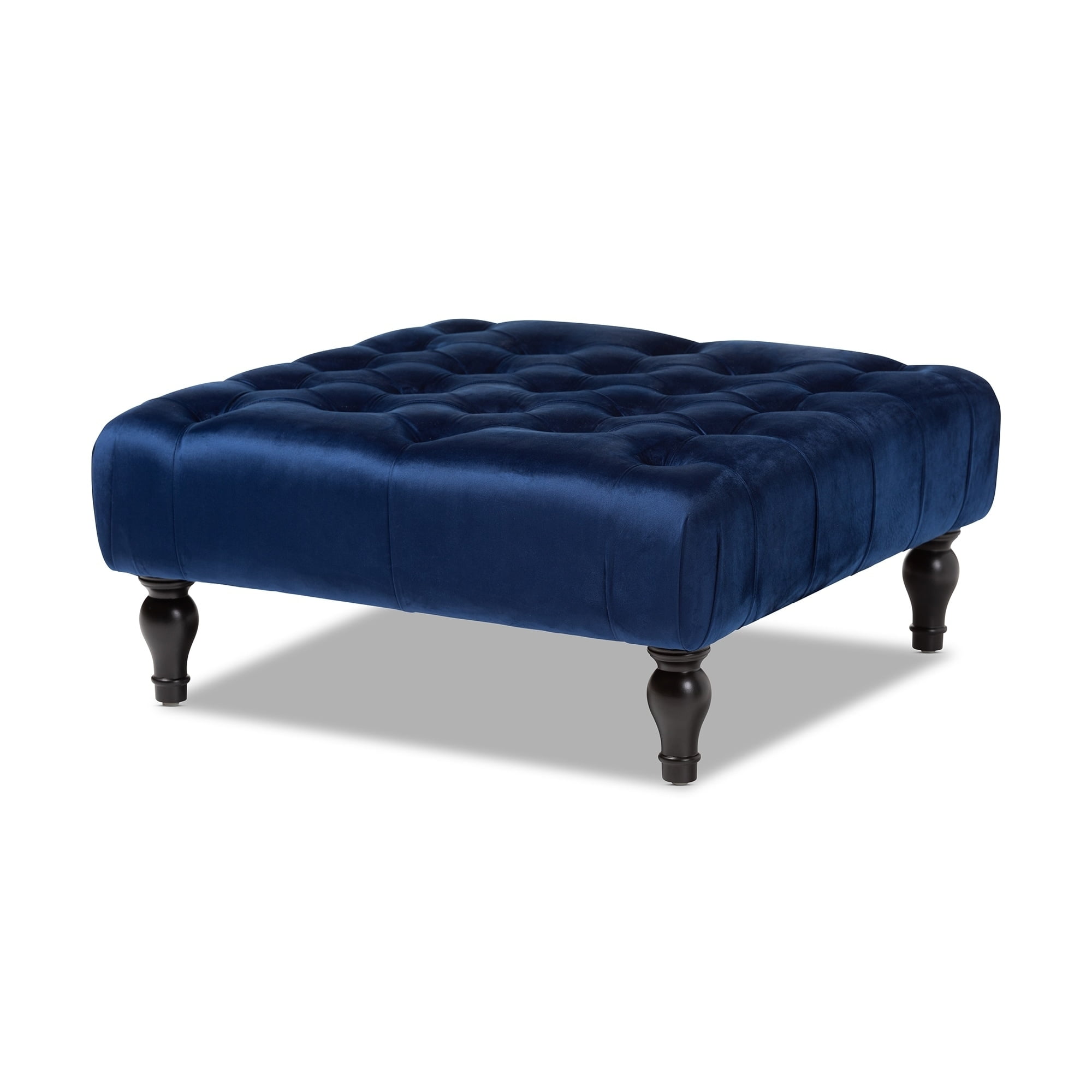Baxton Studio Transitional Velvet Fabric Cocktail Ottoman Walmart Com Walmart Com