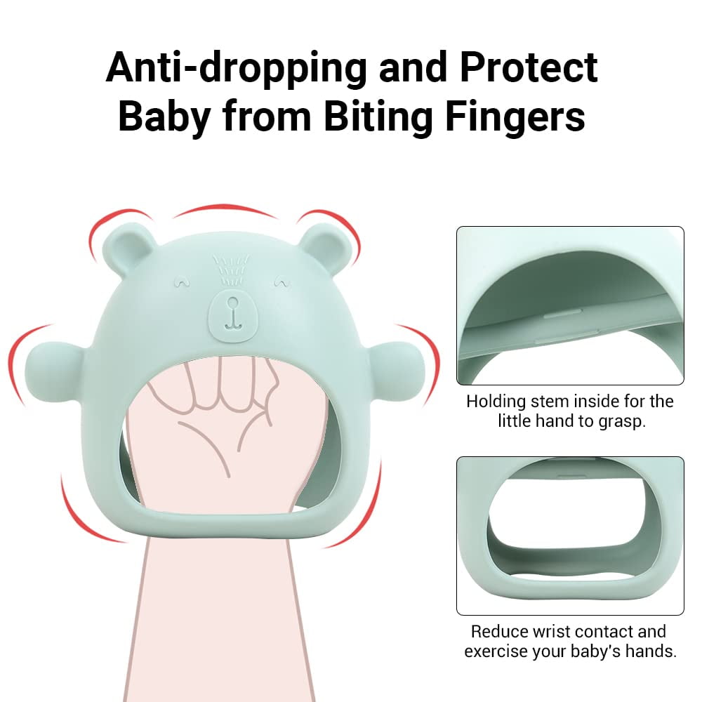 Jouet de dentition pour bébé, moufle de chat en silicone Baby Teether pour  les bébés 3+ mois, jouets à mâcher pour bébé pour les besoins de succion  pour apaiser le soulagement de