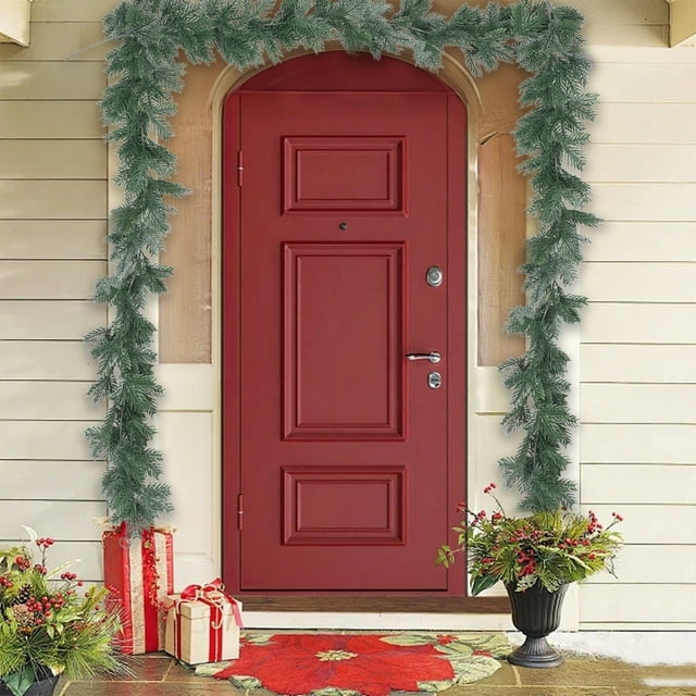 Rewenti Christmas Decorations One Point Eight Meters Rattan Plastic Soft Rubber Pines Needle Green Leaves Decorative Strip Pines Cedar Rattan Home Decor