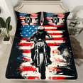 thumbnail image 2 of Manfei Boys Dirt Bike Twin Sheet Sets,Outdoor Extreme Sport Twin Fitted Sheet,Retro American Flag Flat Sheet Teens,Ultra Soft Home Decor,3 Pieces, 2 of 7