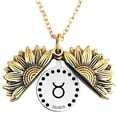 thumbnail image 1 of 12 Constelación del zodiaco Collar con medallón de girasol Letra inspiradora Collar con colgante de girasol Collar de cadena de clavícula Regalo de joyería para mujer Novia Wmkox8yii  fajkfhkj186, 1 of 1