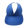 thumbnail image 2 of HACie Women's UPF 50+ UV Protection Sun Visor Hat, Wide Brim Lightweight Foldable Ponytail Cap for Summer Beach Royal Blue, 2 of 6