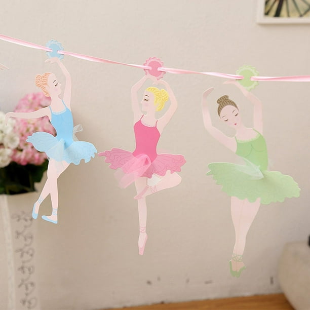Lovely Dancing Ballet Girl Banner Hanging Bunting Kindergarten Party  Decoration