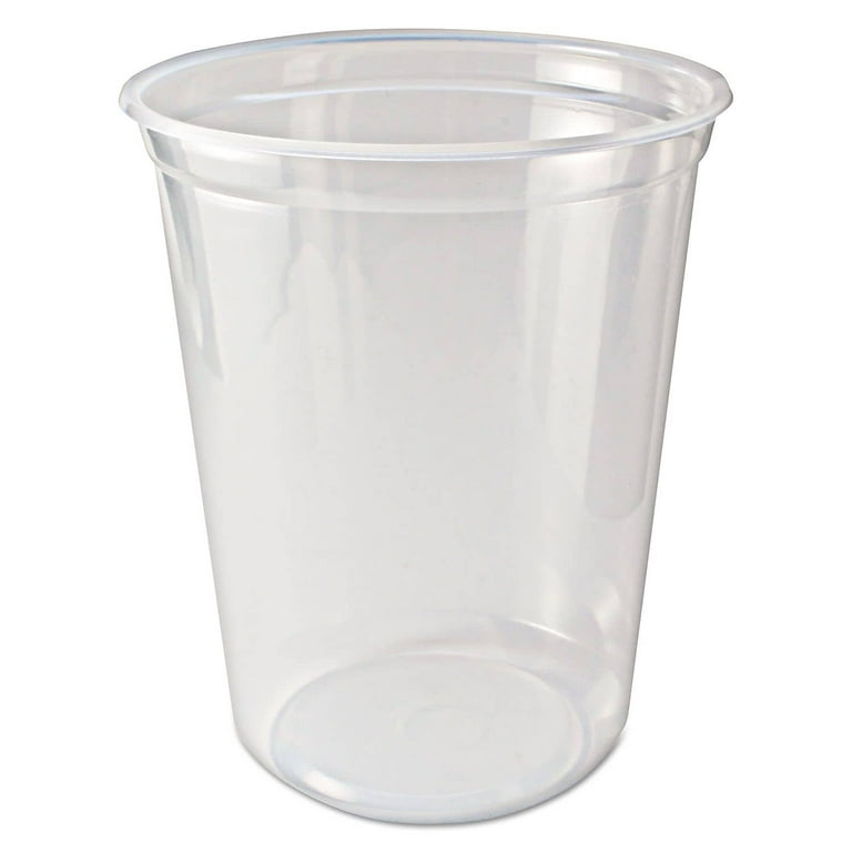 Microwavable Deli Containers, 32 oz, 4.6 Diameter x 5.6 h, Clear, Plastic, 500/Carton Microwavable Deli Containers, 32 oz, 4.6 Diameter x 5.6 h, Clear, Plastic, 500/Carton