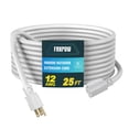 thumbnail image 1 of Cable de extensión FNXPOW, calibre 12, 3 puntas, 15 A, 25 pies, blanco, 1 of 7