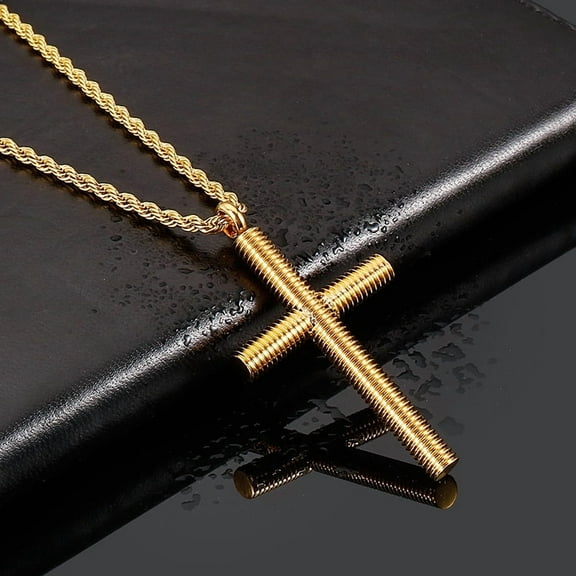 New 14K Yellow Gold Chain Zircon Cross Necklace For Women Fashion Pendant Necklaces Female Jewelry Gifts