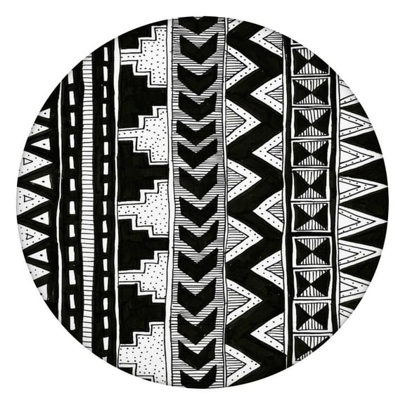 Elastic Edge Round Table Cover Boho Floral, Fits 38"-42" Tables, 44" Durable & Wipe Clean for Birthday Parties and Events