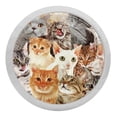 thumbnail image 1 of 4PCS Round Many Cats Pattern Cabinet Fluorescence Knob Glowing in the Dark Furniture Drawer Pulls Handle with Screws, 1 of 5