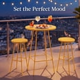 thumbnail image 5 of Best Choice Products 3-Piece Steel Patio Bar Height Round Bistro Set w/ Backless Stools, Slatted Design - Yellow, 5 of 10