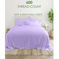 thumbnail image 2 of 24-INCH EXTRA DEEP POCKETS - 6 PC Queen-XL Sheet Set - (Extra Pillowcases, Fitted & Flat) 600-Thread-Count 100% Egyptian Cotton, Soft Breathable - Long Staple 600TC Cotton- Lilac, 2 of 7