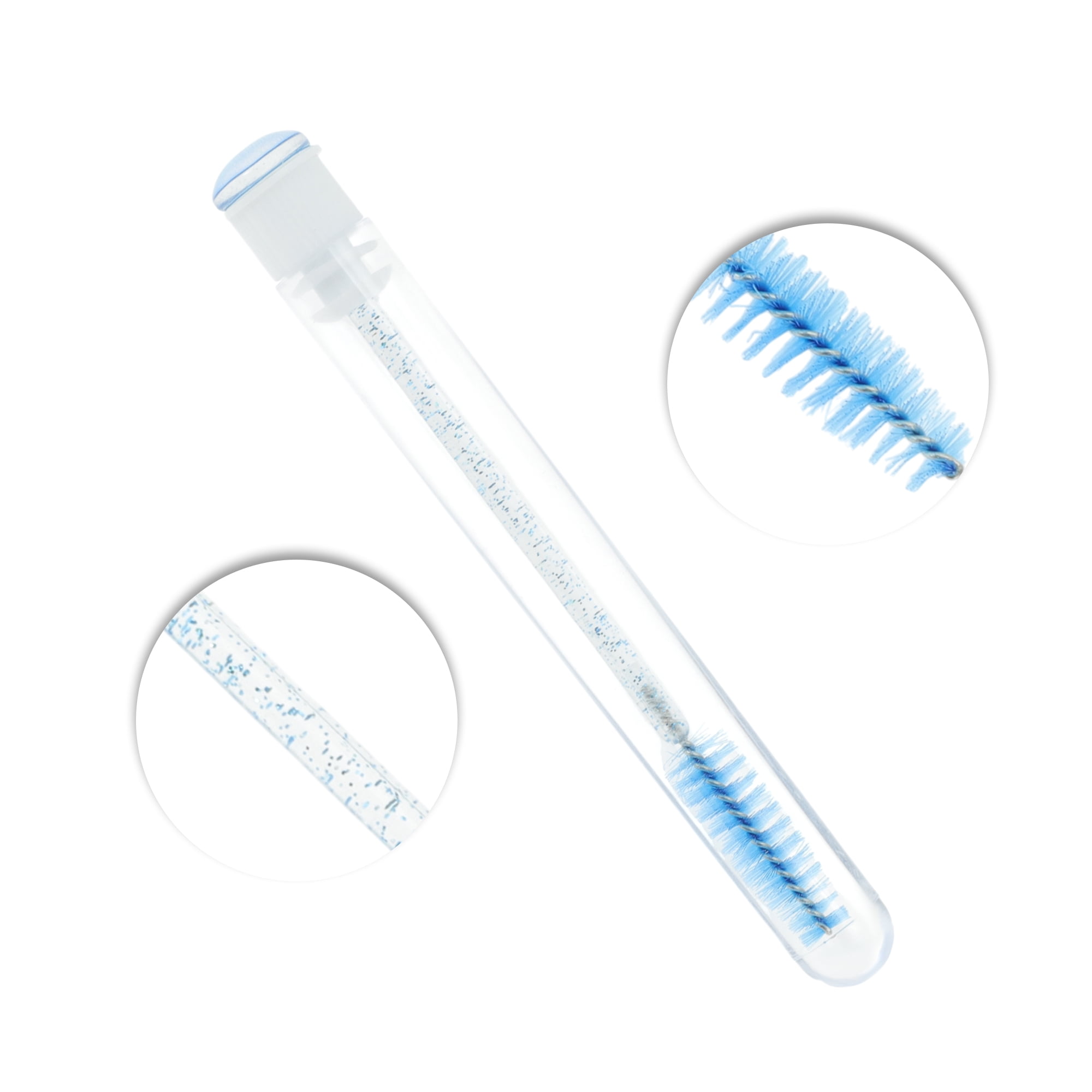 Unique Bargains 1 Pc Convenient Soft Nylon Bristles Eyelash Brush for Vacation Blue