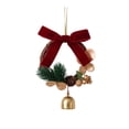 thumbnail image 2 of Bcylexb Mini Christmas Wreaths with Red Velvet Bow & Metal Bell, 9.1" Artificial Greenery Wreaths Small Hanging Wreath for Window Cabinet Xmas Farmhouse Decor, 2 of 5