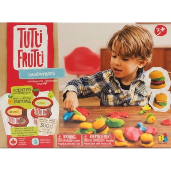 Tutti Frutti Hamburger Scented Modeling Dough Play Set, Pretend Food Play, Ages 3 