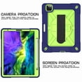 thumbnail image 4 of Dteck Case For iPad Pro 11 2nd Gen 2020 & 1st Gen 2018, Heavy Duty Rugged Drop Proof Shockproof Hybrid Armor Case with Stand Pencil Holder Hand Strap Shoulder Strap, Navy+Olivine, 4 of 8