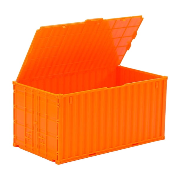 Organizador de escritorio con soporte para contenedores de carga en miniatura para fiestas, negocios y oficinas. Naranja