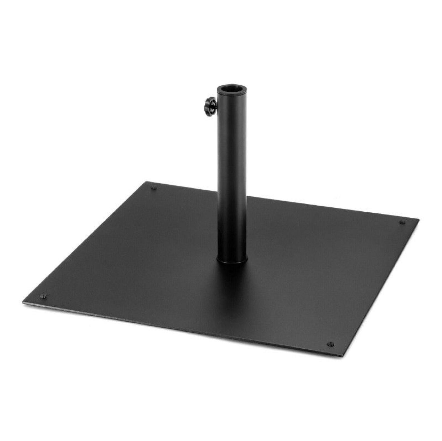 Umbrella Base 40lbs, Square Patio Umbrella Stand - Heavy Duty Steel, Hand Tightening Knob, Fits 1.4-1.9" Poles, Outdoor Backyard Use