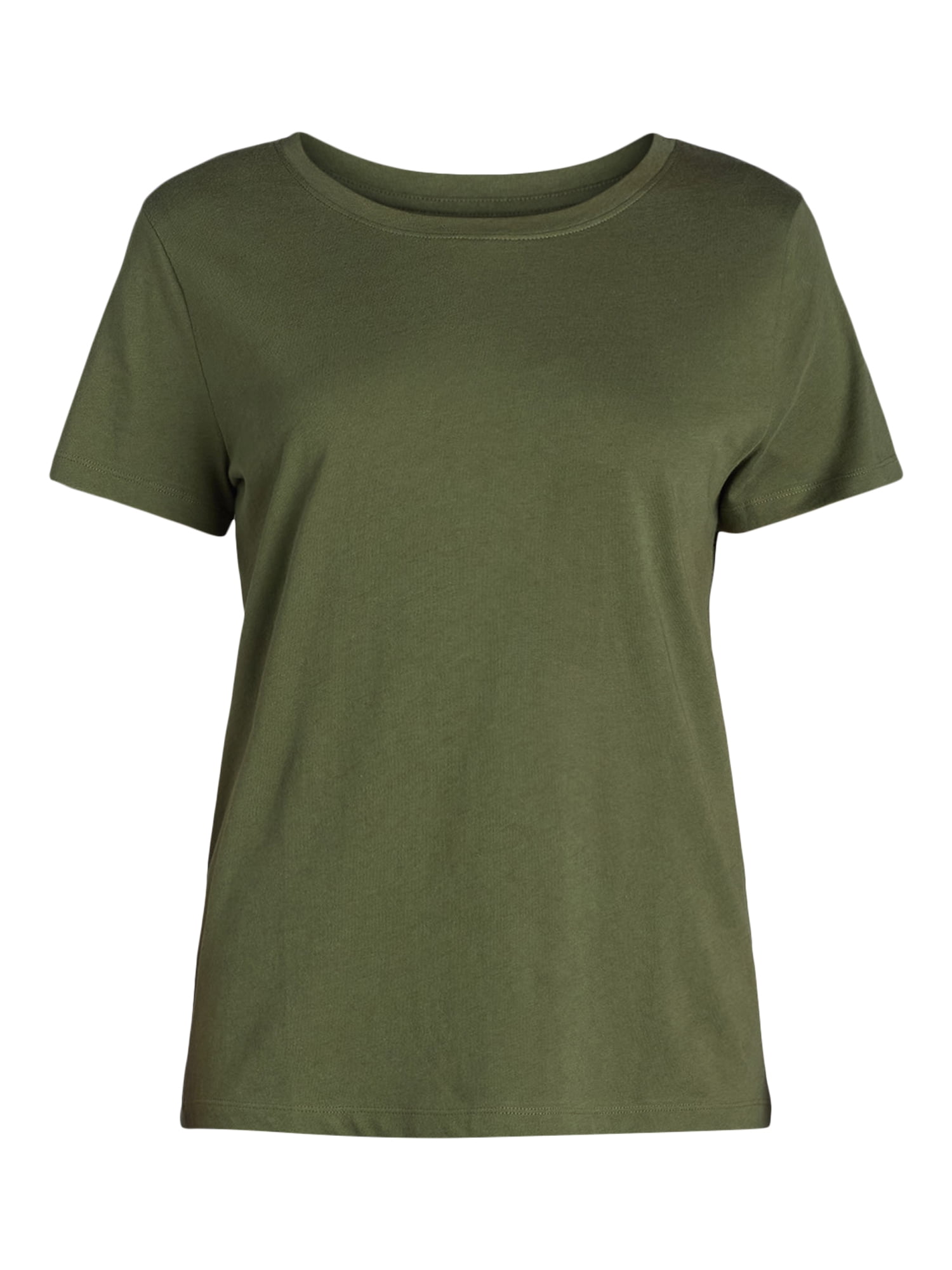 Time and Tru Women's Cotton Crewneck Tee with Short Sleeves, 3-Pack, Sizes XS-XXXL