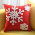 thumbnail image 3 of SPRING PARK Christmas Pillow Covers, Square Christmas Throw Pillows Outdoor, Snowflakes Merry Christmas Pillow Cases for Winter Holiday Home Sofa Bed Decor, 3 of 8