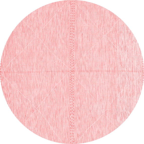 Ahgly Company Indoor Round Solid Red Modern Area Rugs, 6' Round