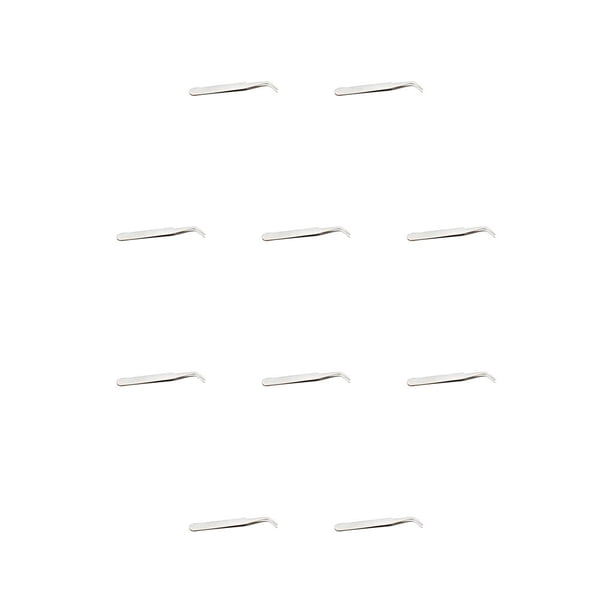 Vogacara Pinzas para pestañas, punta curva de alta precisión, pinza para cejas, suministros de pestañas duraderos multiusos para salón de casa 15 quince 10piezas Vogacara CBP352876