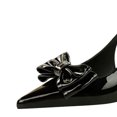 thumbnail image 4 of Women's Stiletto High Heeled Bow Patent Leather 8CM Party Dress Wedding Shoes, 4 of 5