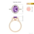 thumbnail image 4 of ANGARA Natural 2.28 Ct. Amethyst with Diamond Halo Ring in 14K Rose Gold for Women (Ring Size: 11.5), 4 of 9