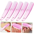thumbnail image 3 of Nail Scrub Brush 5pcs Nail Brush Cleaning Brush Dust Brush Plastic Curved Handle Pink Fingernail Cleaning Brush, 3 of 5