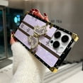 thumbnail image 5 of Fashion Retro Style Electroplating Rhinestones Phone Case For iPhone 16 Pro Max 15 Plus 14 13 12/12pro 11promax Creative Butterfly Bracket Protective shell, 5 of 9